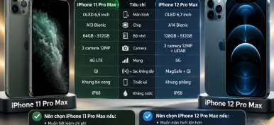 So sánh iPhone 11 Pro Max và 12 Pro Max: Nên mua máy nào?