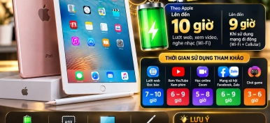 iPad Pro 9.7 inch sử dụng bao lâu mới cạn pin? Giải đáp chi tiết