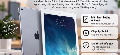 iPad Air 1 Có Nên Mua Năm 2026? Giá Rẻ, Có Đáng Mua Không?