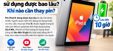 Pin iPad 8 sử dụng được bao lâu? Khi nào cần thay pin?