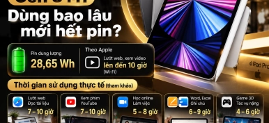 iPad Pro 11 inch Gen 3 M1 dùng bao lâu mới hết pin? Giải đáp chi tiết