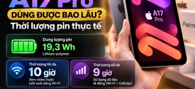 iPad mini A17 Pro dùng được bao lâu? Thời lượng pin thực tế