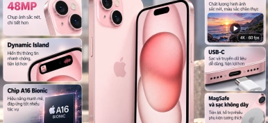 iPhone 15 có gì nổi bật? Dynamic Island, camera 48MP và chip A16 Bionic