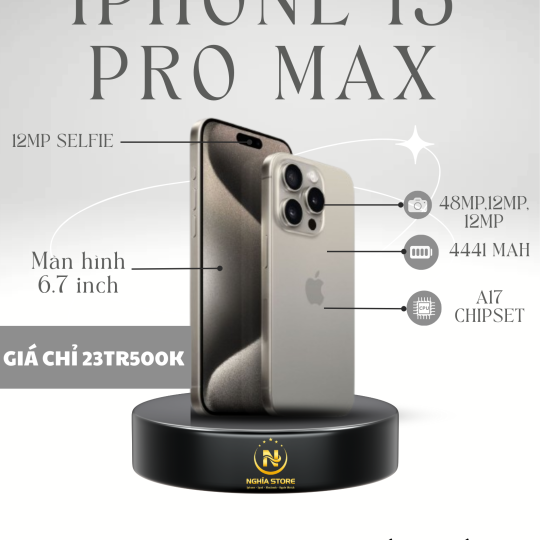IPHONE 15 PROMAX 256GB 99% SẠC 170 L